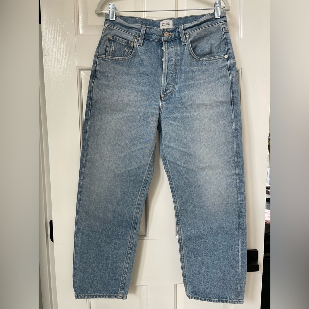 Citizens Of Humanity Dahlia Barrel Leg Jeans High Rise Button Fly 27 Wide Leg